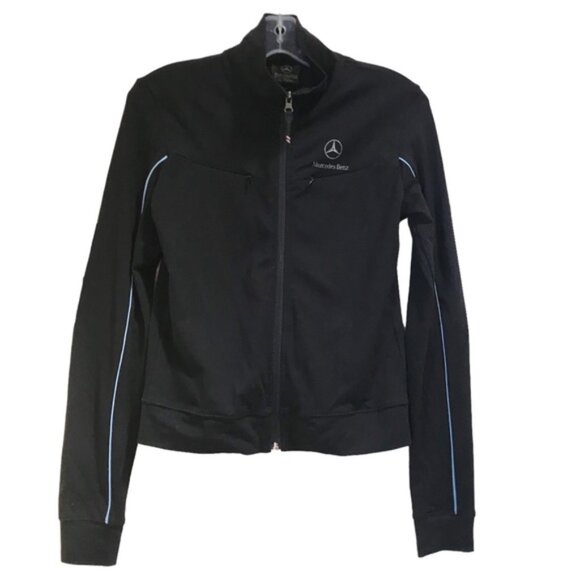Mercedes Benz Collection NEW MB Logo Jacket Yoga Athletic Stretch Top Pockets M - Picture 1 of 16